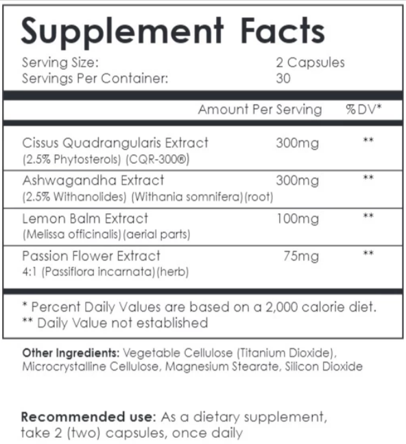 Helix 4 Supplement Facts